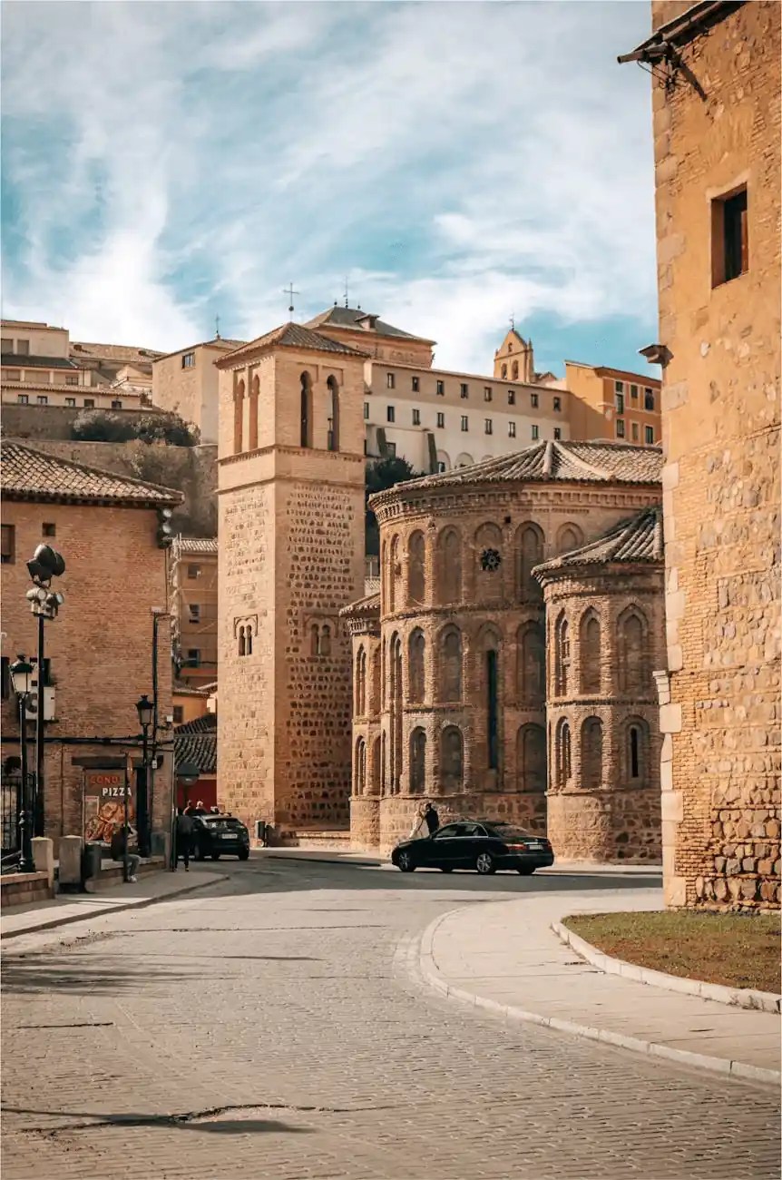 Charming street in a rustic Spanish pueblo